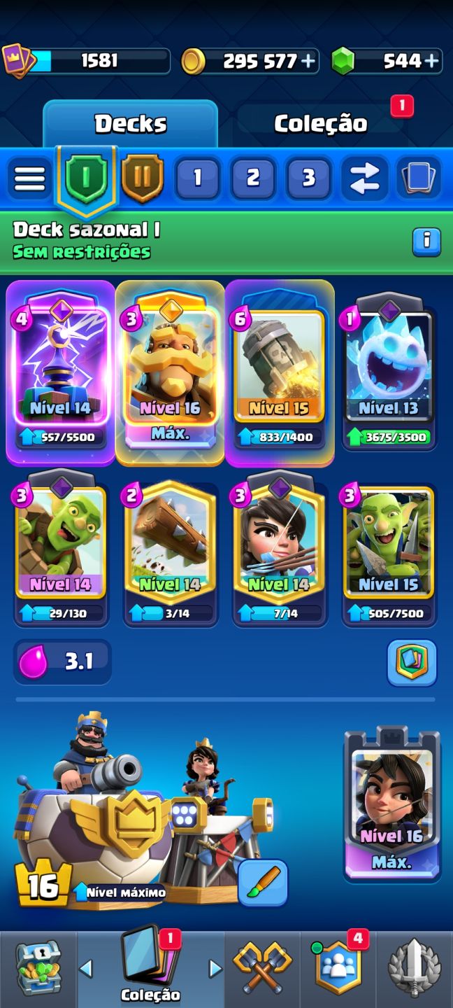 Clash Royale maior campeão 14k de troféus emotes raros