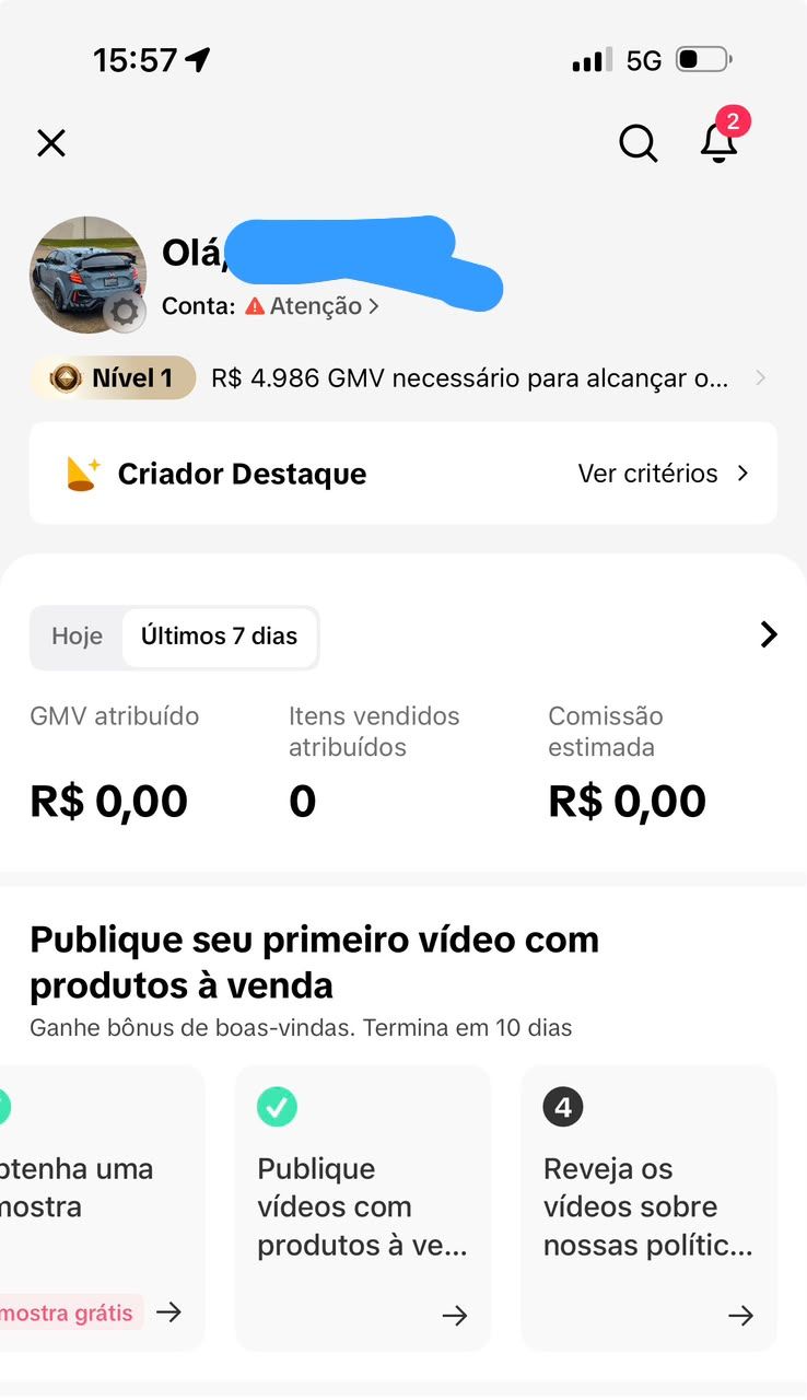 CONTA TIKTOK +1K SEGUIDORES REAIS E COM TIKTOKSHOP ATIVO