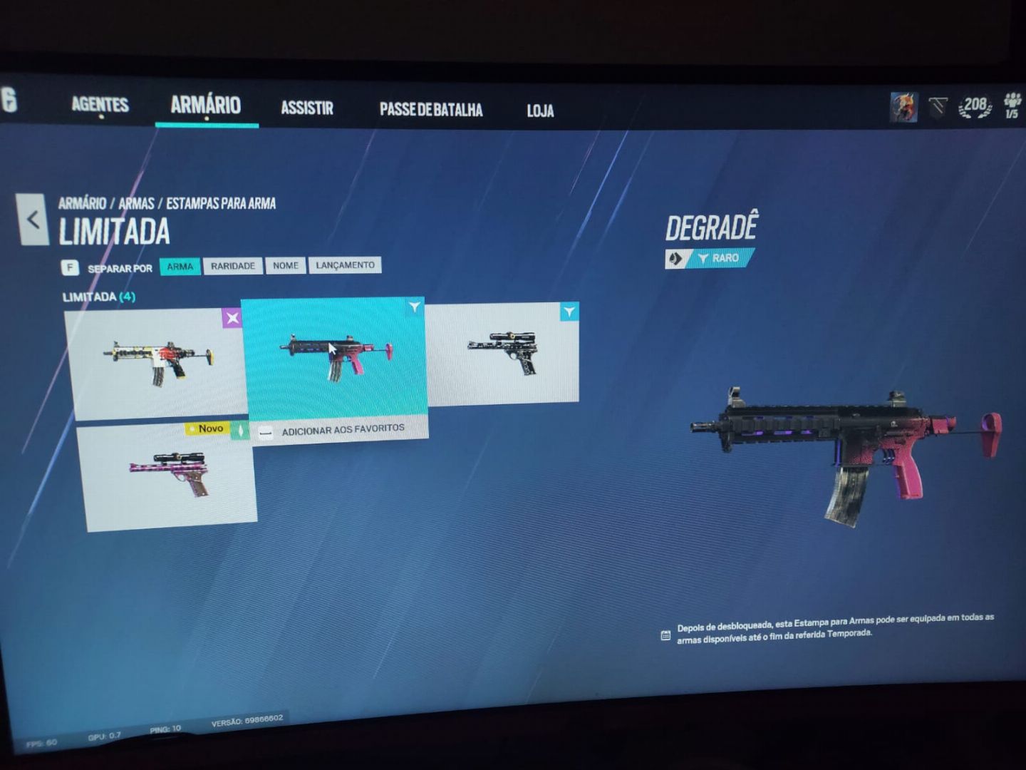 Conta R6 - pro league ano2, degrade e obsidiana!