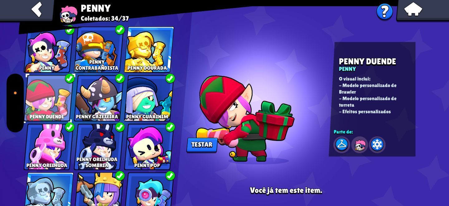 CONTA RARA DE BRAWL STARS COM COLT DESAFIANTE E +500 SKINS (70K de troféus)