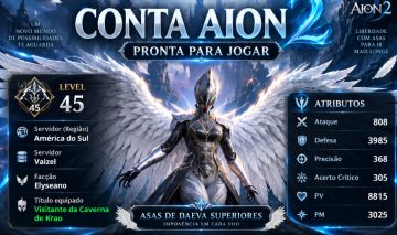 AION 2 | CONTA LEVEL 45 | ELYSEANO | VAIZEL | AMÉRICA DO SUL