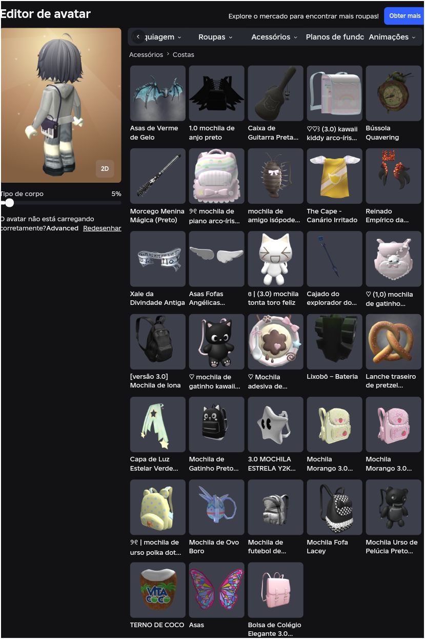 Conta de Roblox Feminina e Masculina