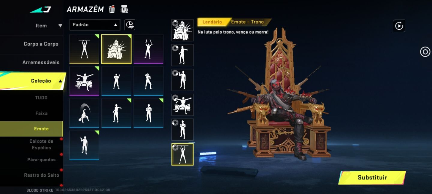 Conta Blood Strike Nível 34 c/ Lendárias e Emote Trono