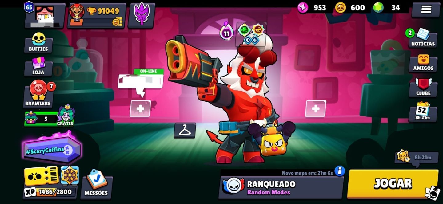 Conta de Brawl Stars | 91K de Troféus | Skins Exclusivas! | Criação: 2020 | Rara