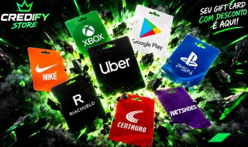 Gift Cards 7%OFF - Uber, PSN, Xbox, Google Play e Muito Mais!