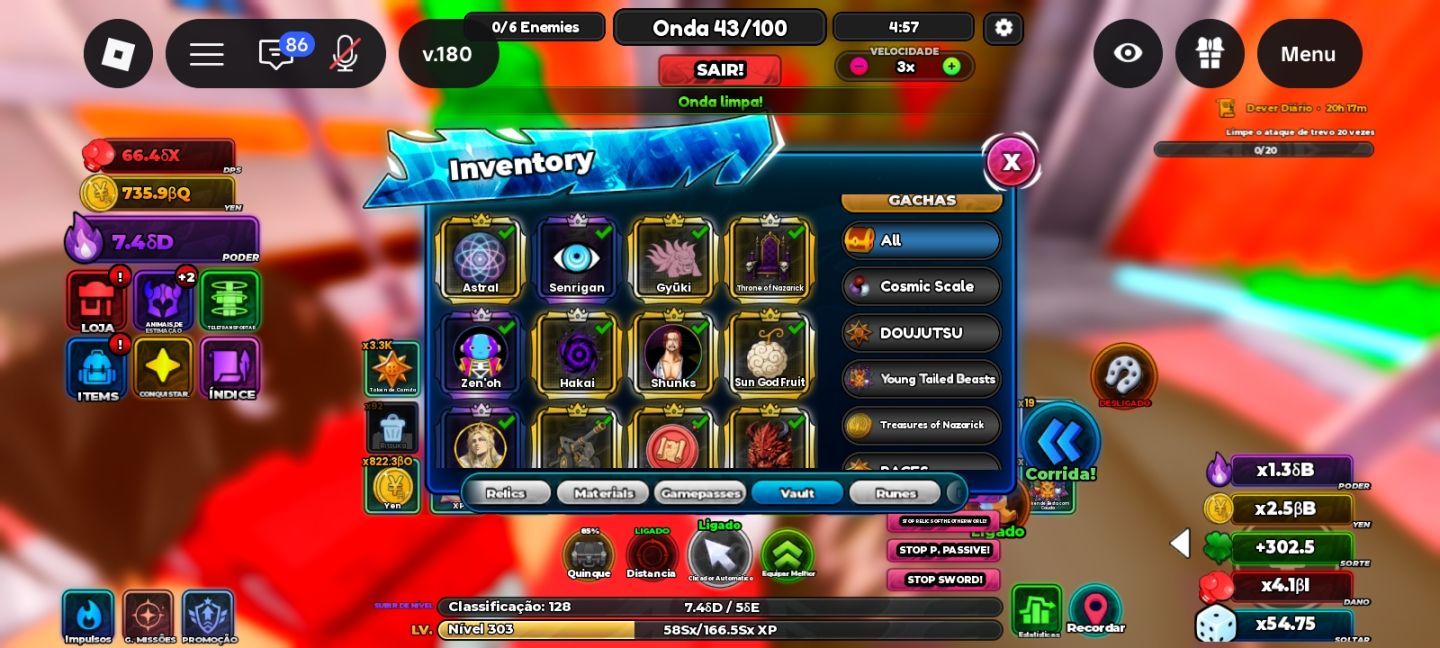 SERVIÇOS & FARM ANIME ASTRAL SIMULATOR