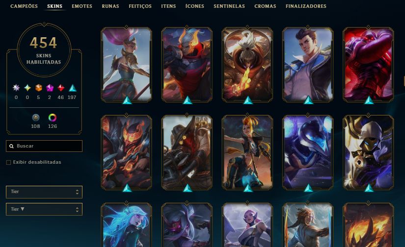Conta do lol com 454 Skin