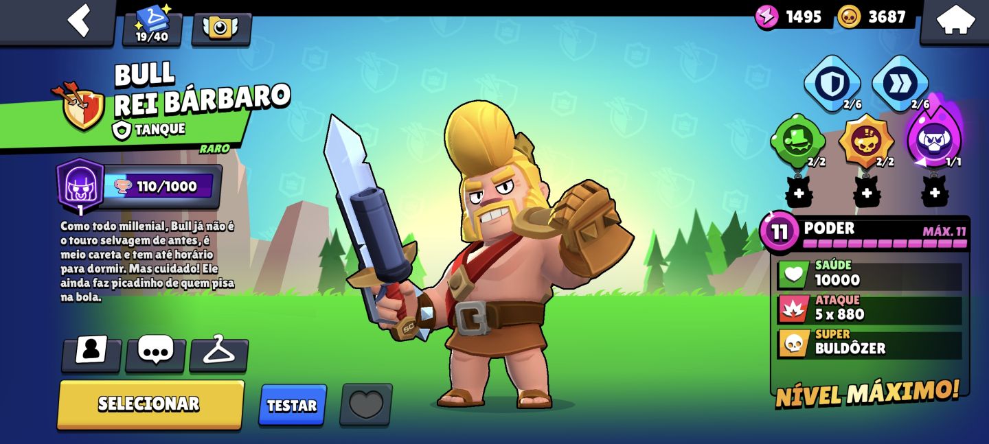 CONTA BRAWL STARS 2019 COM SHELLY BRUXA E LEON LOBISOMEM