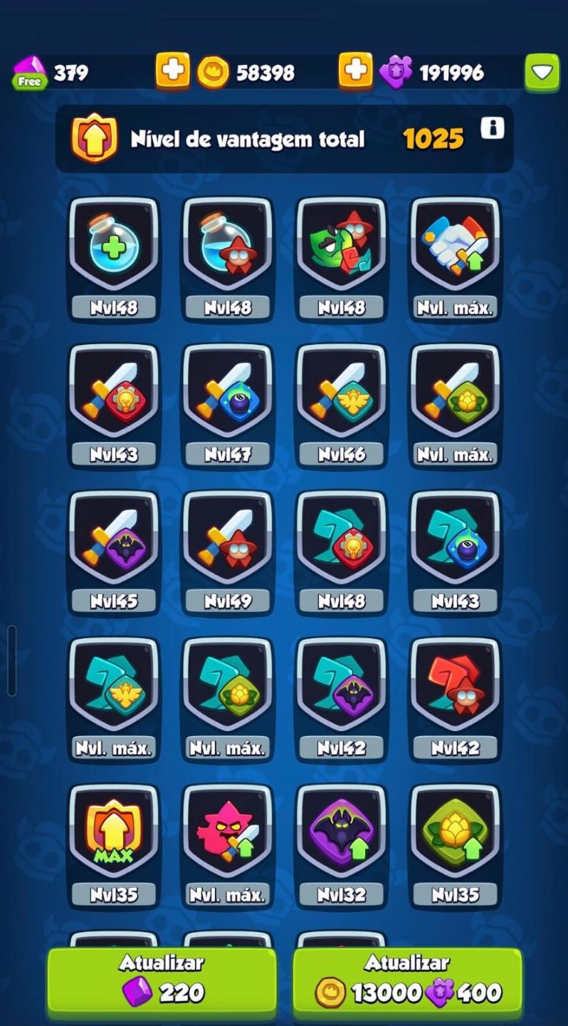 CONTA Rush Royale 2111% FL 1114 1076 VANTAGEM 1150