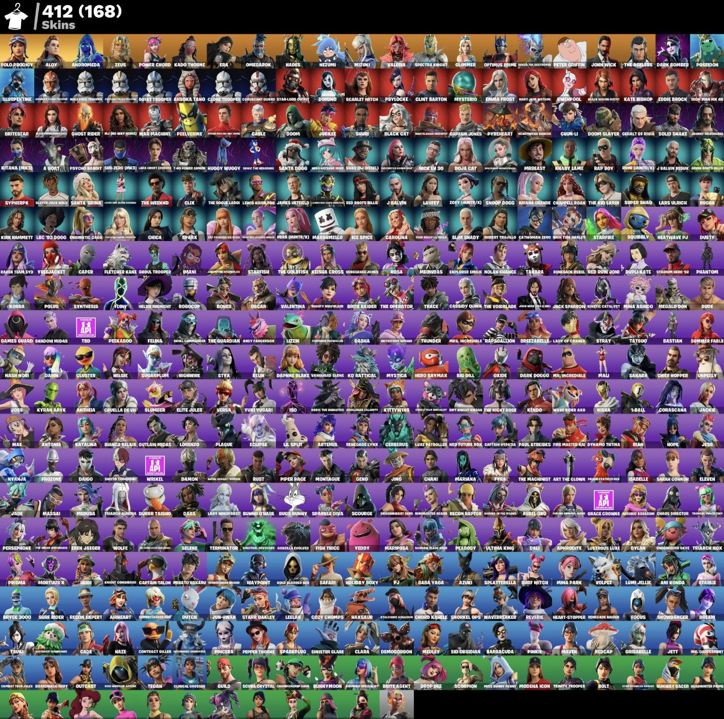 CONTA FORTNITE 413 SKINS + 300 JOGOS EPIC - PRIMEIRO DONO - FULL PLAT