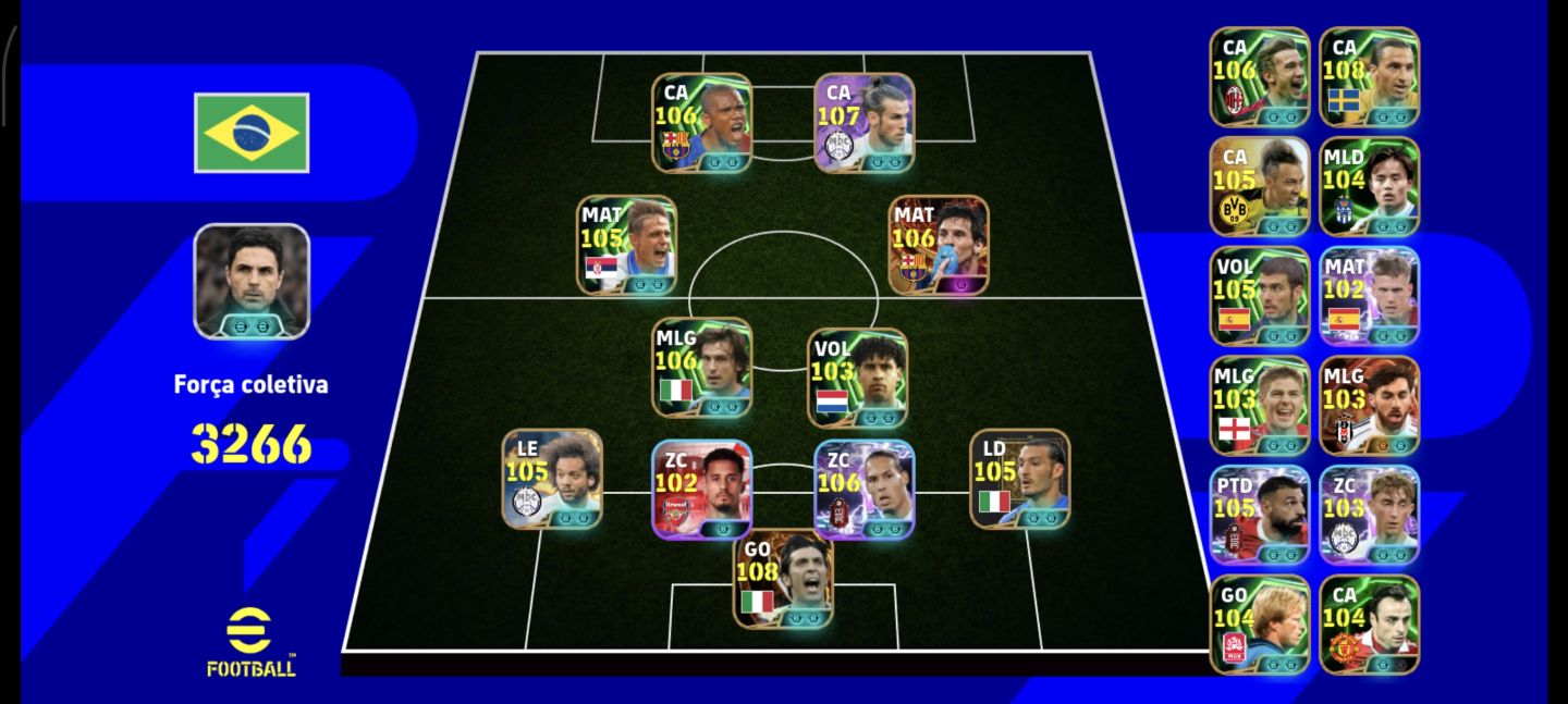 Conta Efootball Raridade! Bale Naruto + Pirlo +Etoo +Buffon prime e ++!!