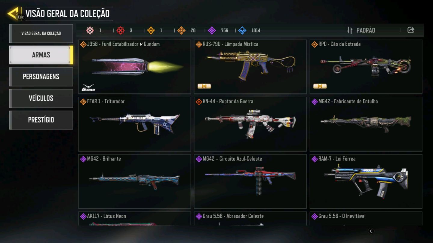 COM CALL OF DUTY MOBILE CO VÁRIAS MITICAS E LENDÁRIAS