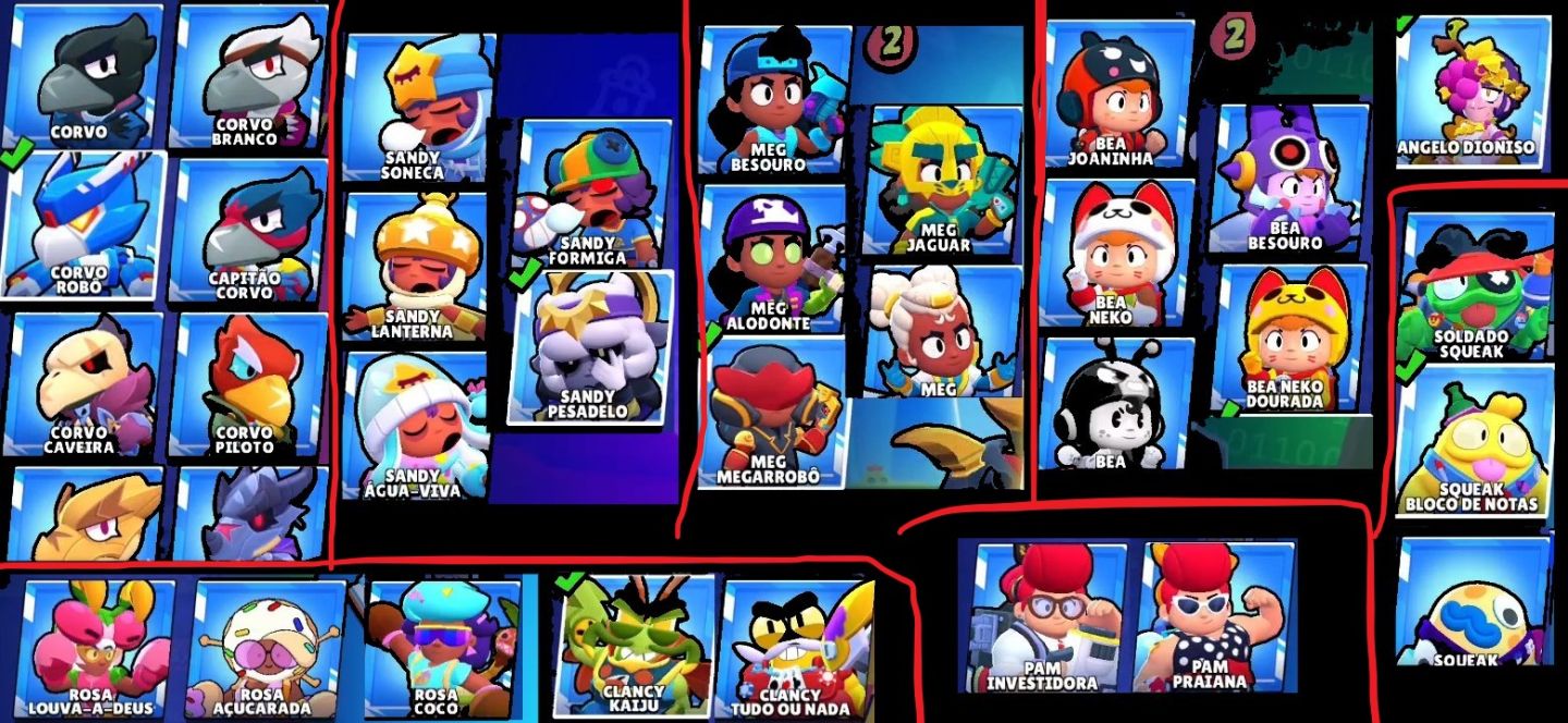 Conta Brawl Stars bem upada, Full Acesso 330+ Skins 106 Brawlers