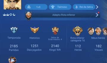 Conta de honor of kings