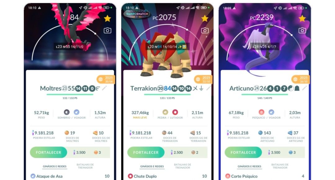 CONTA POKÉMON GO NV 72, 18 LENDÁRIOS SHINYS, 03 RAYQUAZA SHINYS,PIKACHU LIBRE