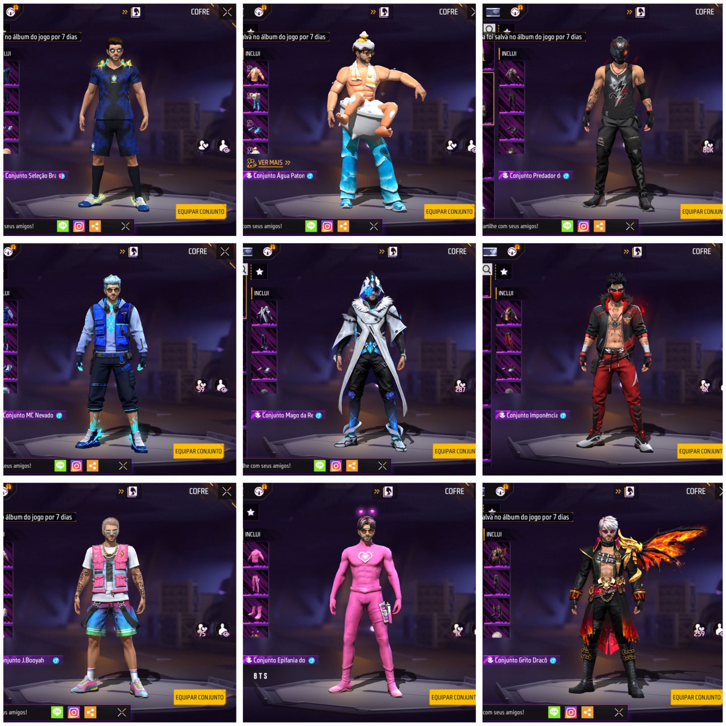 CONTA DE FREE FIRE GEMADA VETERANA QUASE 600 PEITAS UNISSEX RARA FULL ACESSO