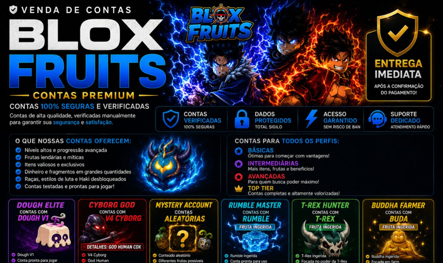 CONTAS DE BLOX FRUITS 100% SEGURAS [LEIA A DESCRIÇAO ANTES DE COMPRAR]