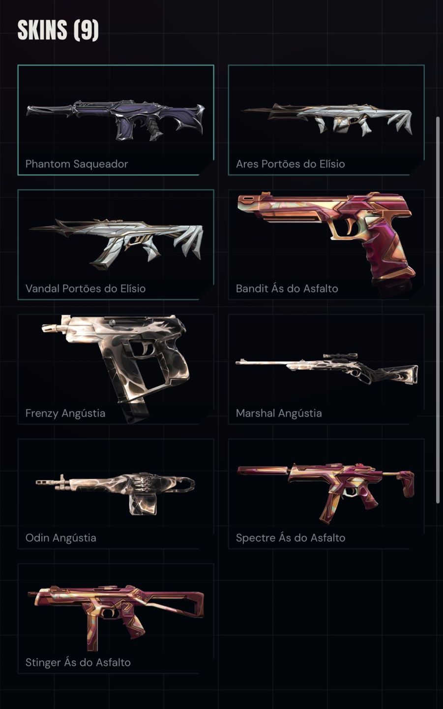 CONTA COM 9 SKINS E 0 FACAS