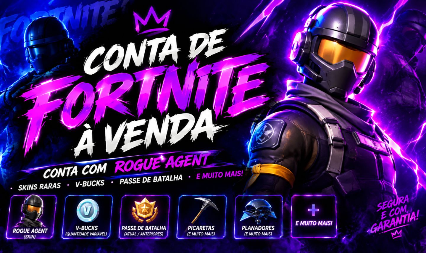 Conta old fortnite, rogue agent + 100 skins