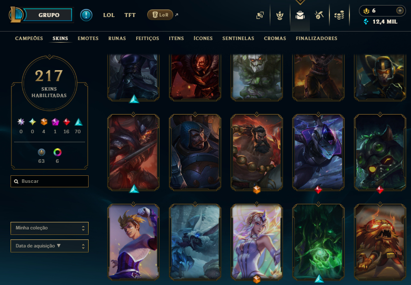 Conta LoL 217 Skins + All Champs | Gold/Esmeralda TFT | 2015