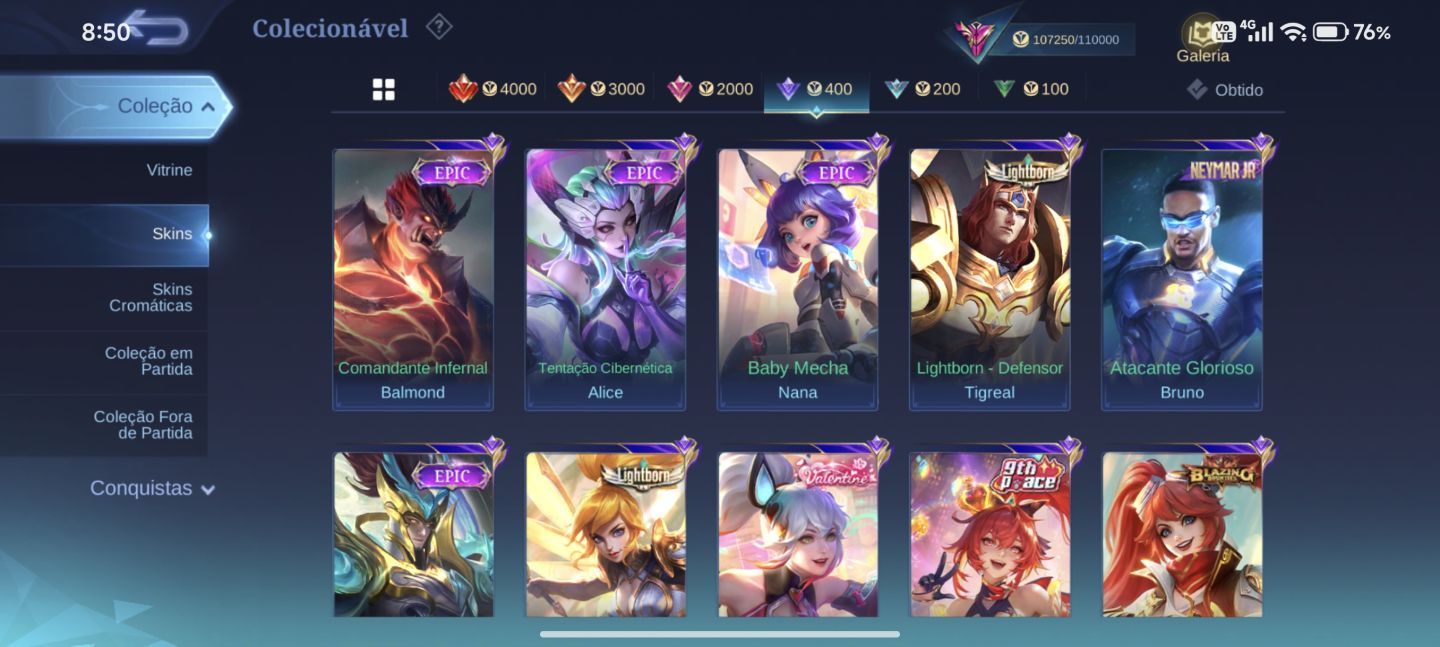 Conta Collabs Mobile Legends