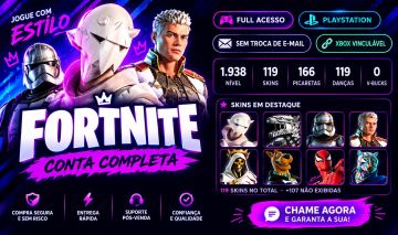 CONTA FORTNITE IMPERDÍVEL! +300 SKINS (MUITO BARATA)