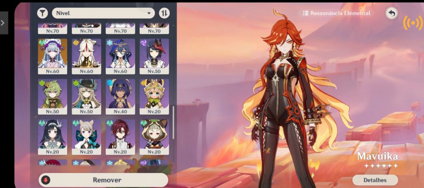 Conta Genshin Impact AR60, 64 PERSONAGENS