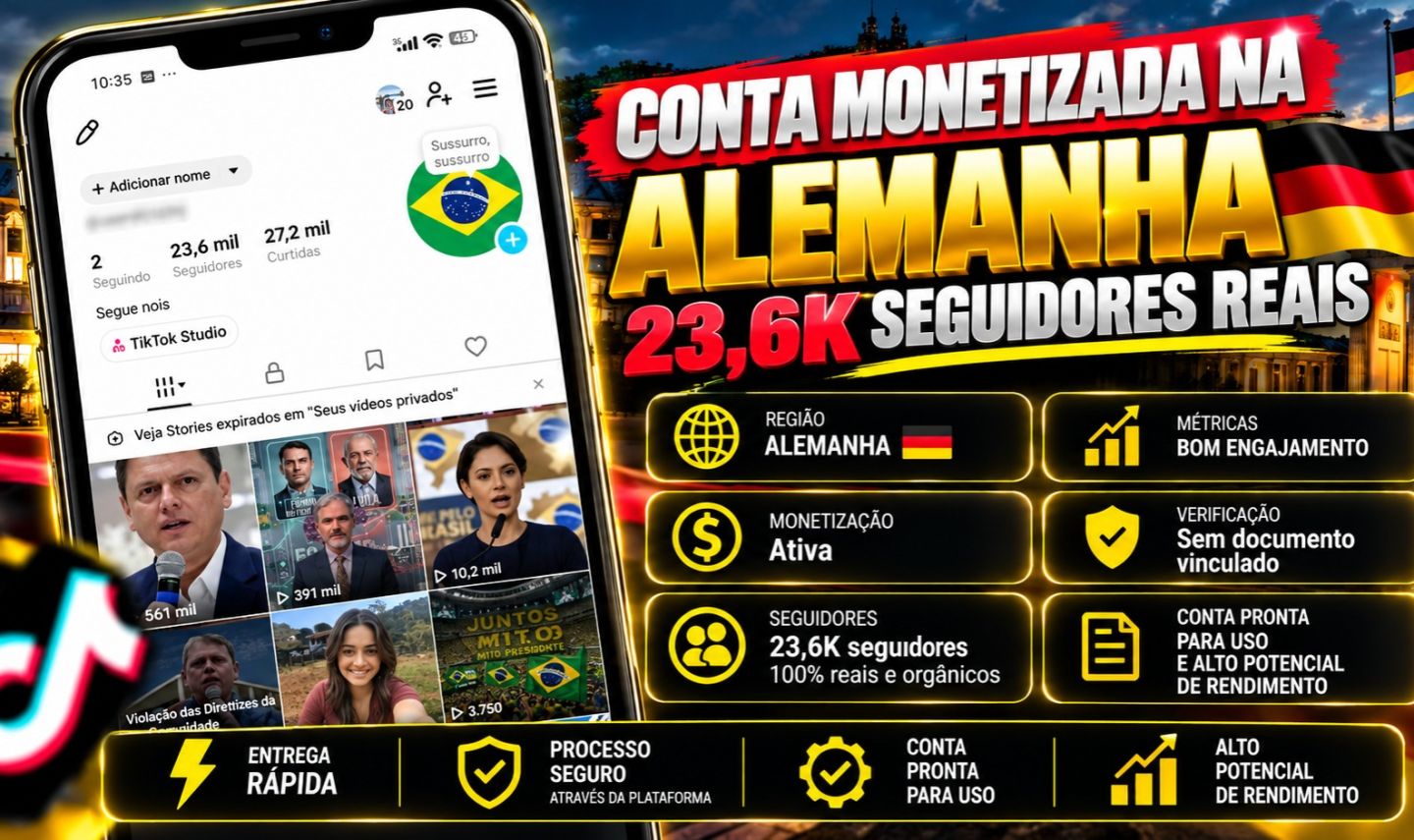 Conta do TikTok Monetizada na Alemanha