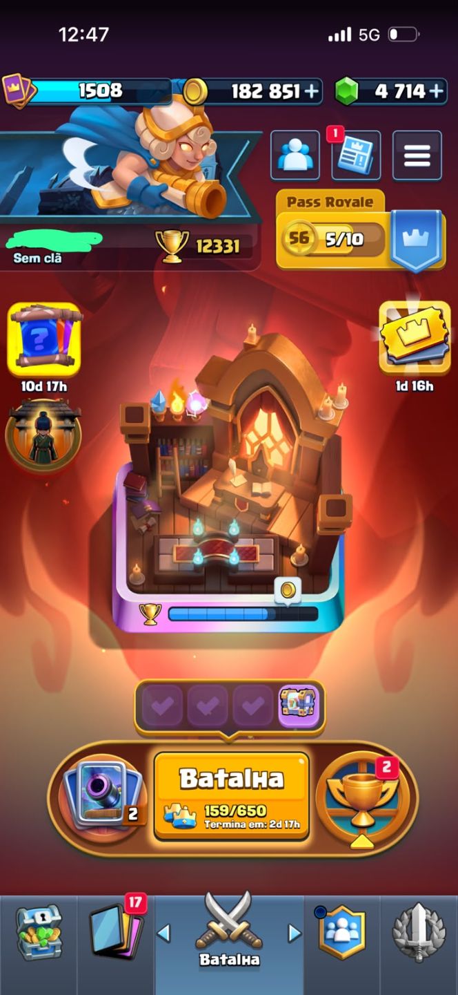 Conta Clash Royale Arena 30 - 4700 Gemas