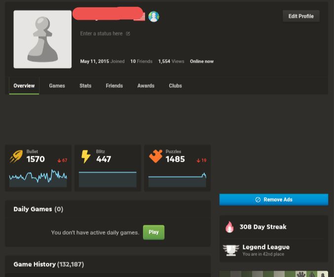 Contas unicas chess.com
