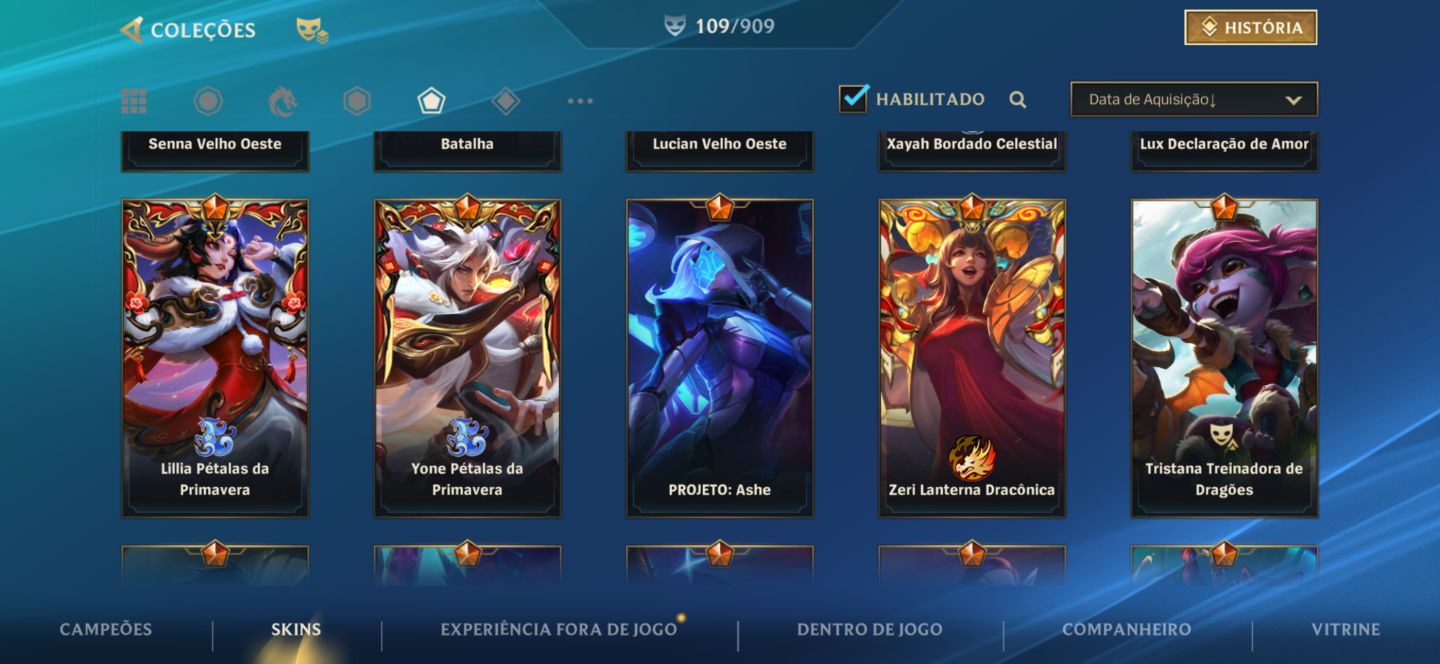 CONTA WILD RIFT GRÃO MESTRE NOVA TEMPORADA 8 SKINS MITICAS
