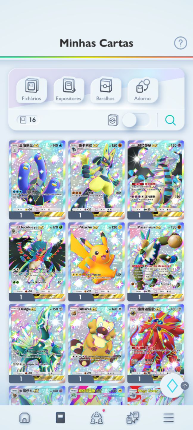 PROMOÇÃO Conta Pokémon TCG - NV 55 com 5 cartas douradas e mais de 7k cartas