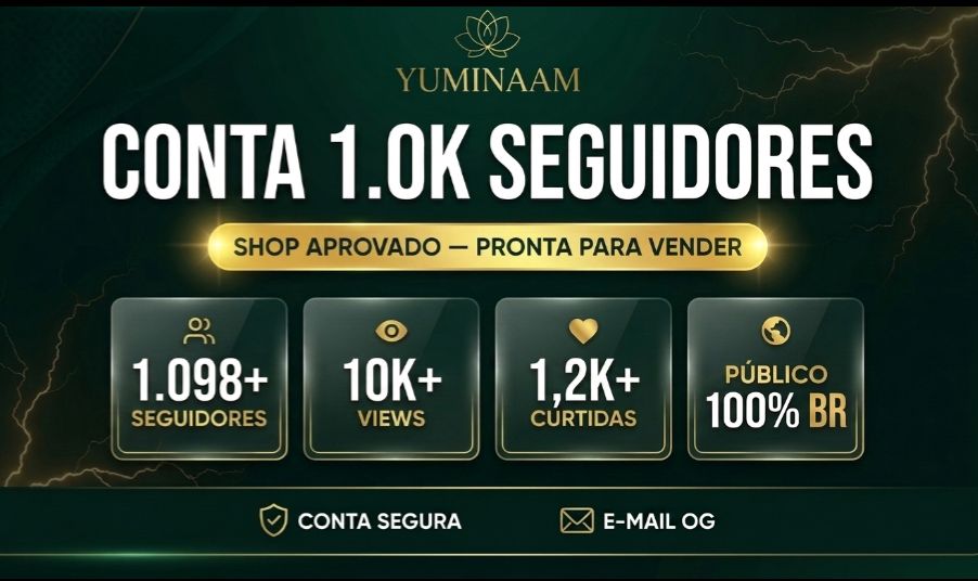 CONTA TIKTOK 1,0K SEGUIDORES, SHOP APROVADO | NICHO PROSPERIDADE | SEM DOC