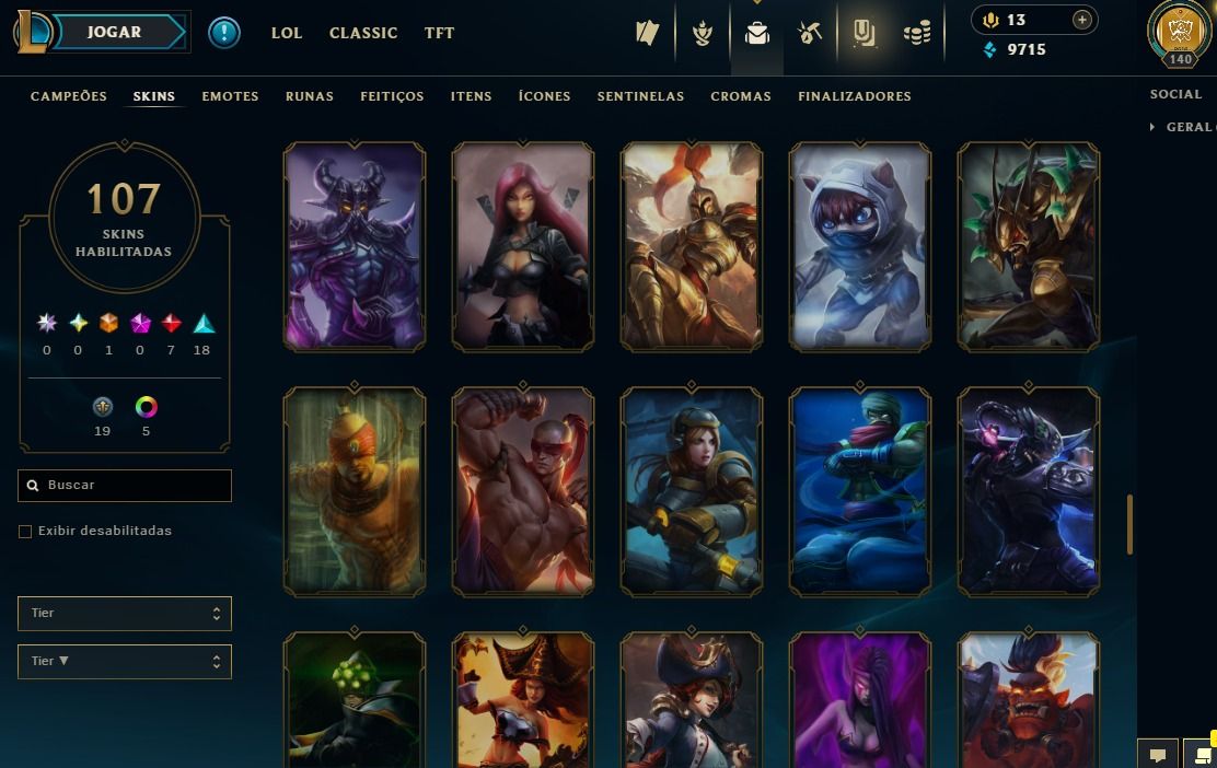 Full Acesso - 107 Skins - 120 Campeões - Level 140 Promoção Apenas Hoje!!!!