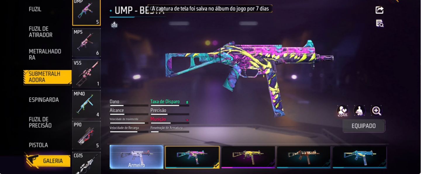 Conta de free fire gemada full roxa