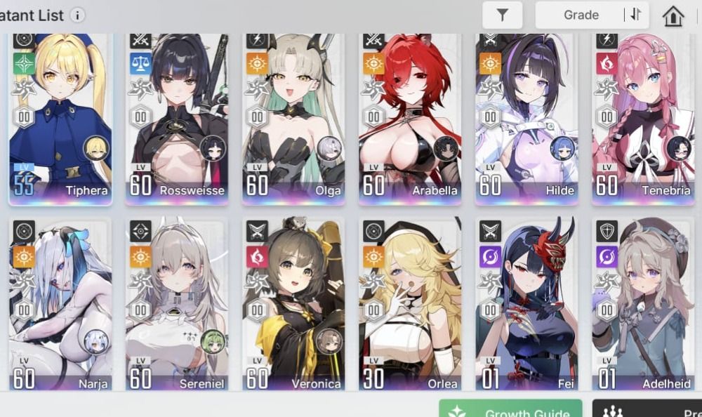 Conta Lvl 58+ Chaos Zero Nightmare - 3 Limitados & seus Parceiros - 16 SSR