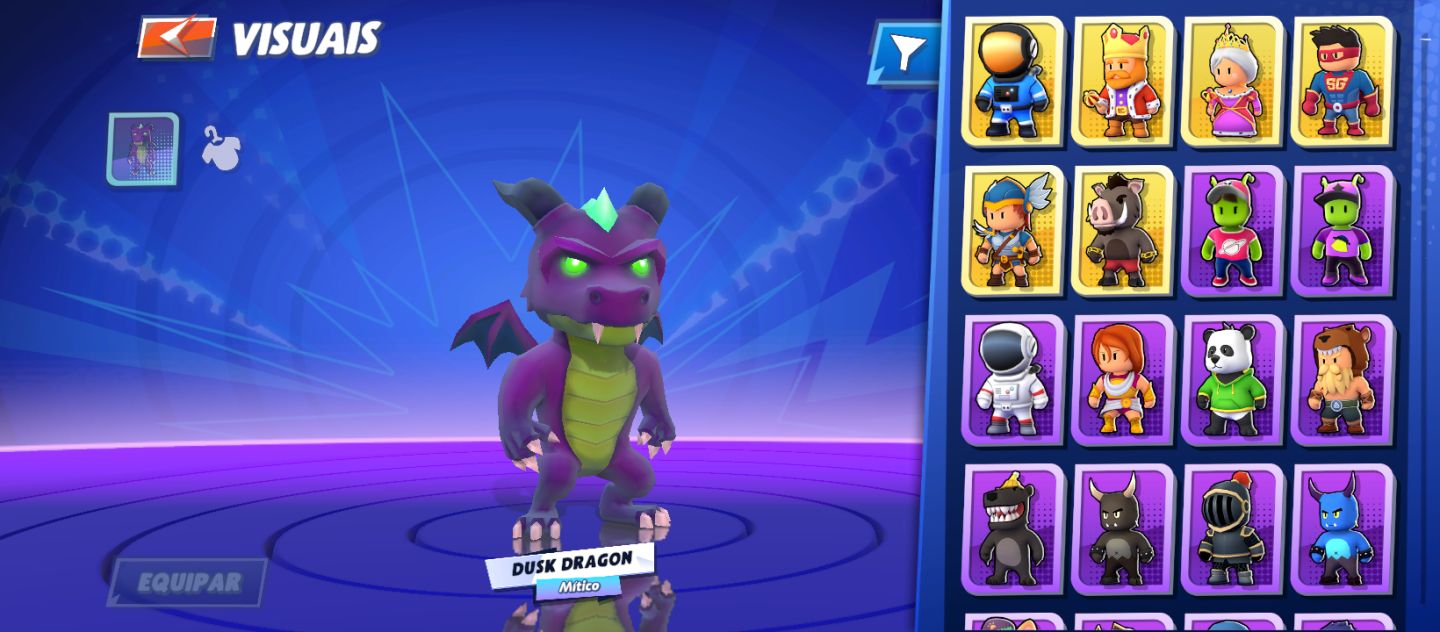 Conta de stumble guys completíssima com mais de 180 skins