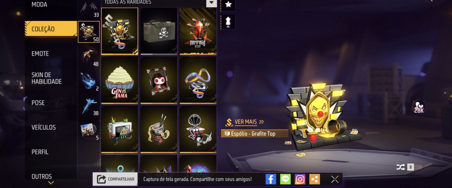 CONTA FREE FIRE COMPLETA E MUITO BEM RECHEADA! Bem gemada