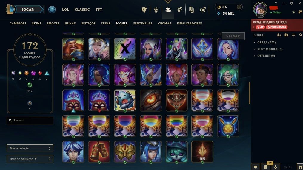 Conta main master yi | diamante 4 com 80% de WR !