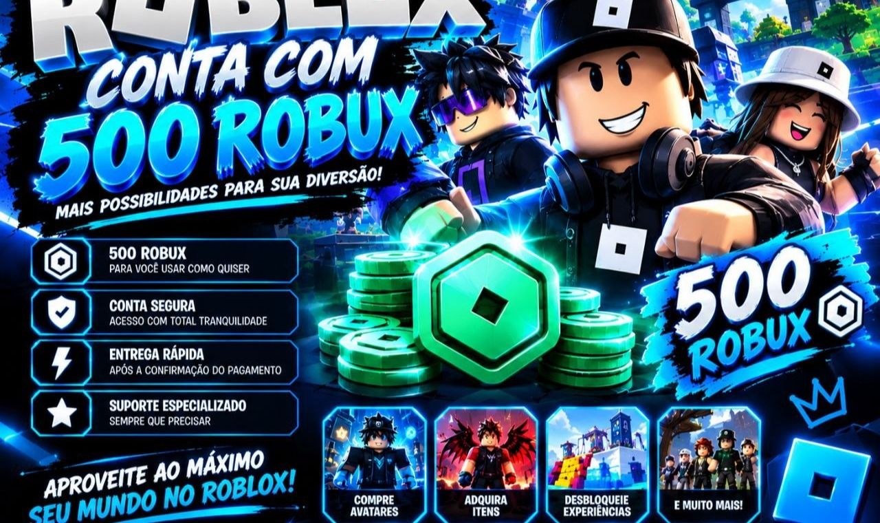 CONTA ROBLOX COM 500 ROBUX | ACESSO E ENTREGA