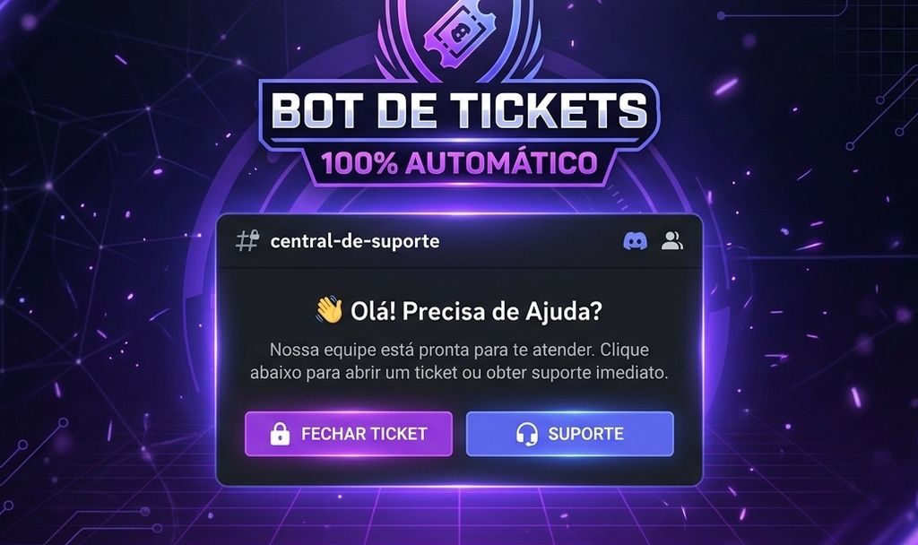 BOT SUPORTE E TICKETS DISCORD V14 COMPLETO