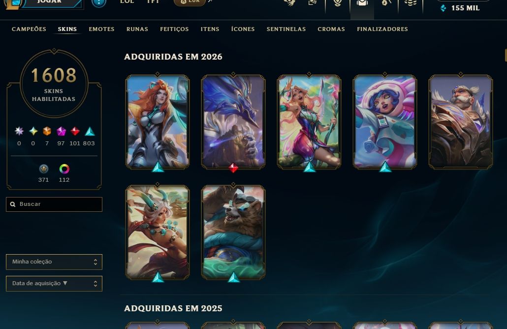 LOL EX-DESAFIANTE 2025 | MESTRE | 1608 SKINS + PAX SIVIR