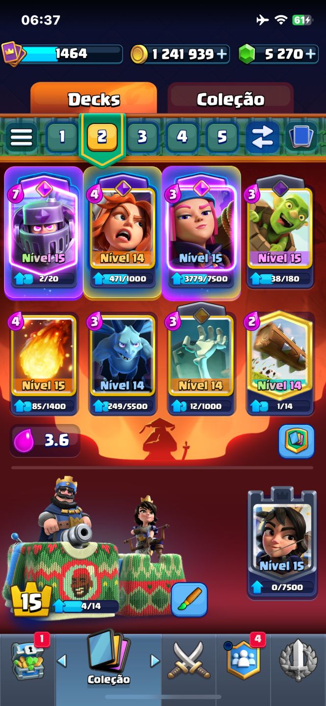 Conta Clash royale nvl 15 arena 26 mais conta clash of clans Cv 11 quase full