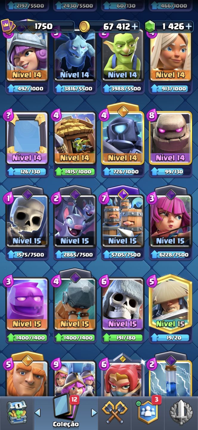 Conta clash Royale 14000 quase full