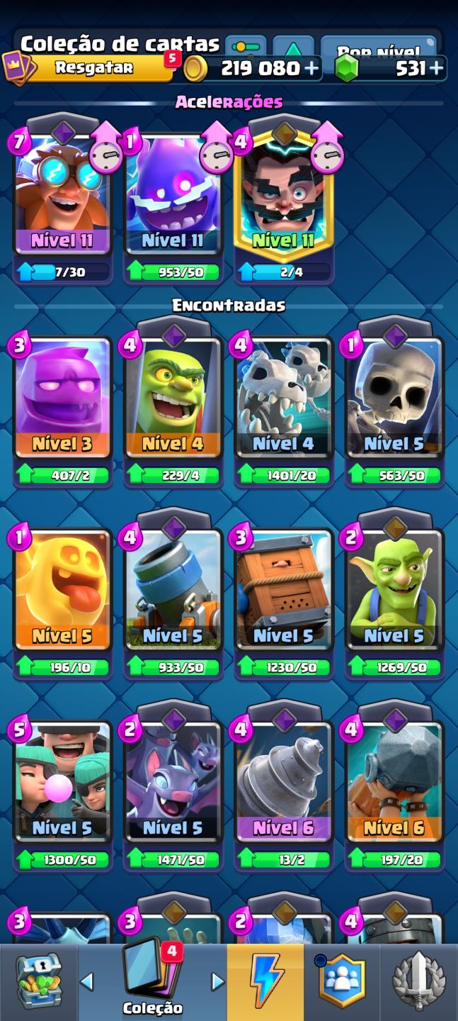 CONTA CLASH ROYALE ANTIGA (9 ANOS) | 4.334 TROFÉUS | 219K OURO + 531 GEMAS