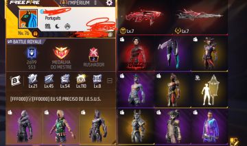 CONTA VETERANA FF PRIME 7 700 PEITORAIS + 2 EVO LVL 7 + PASSES ANTIGOS!