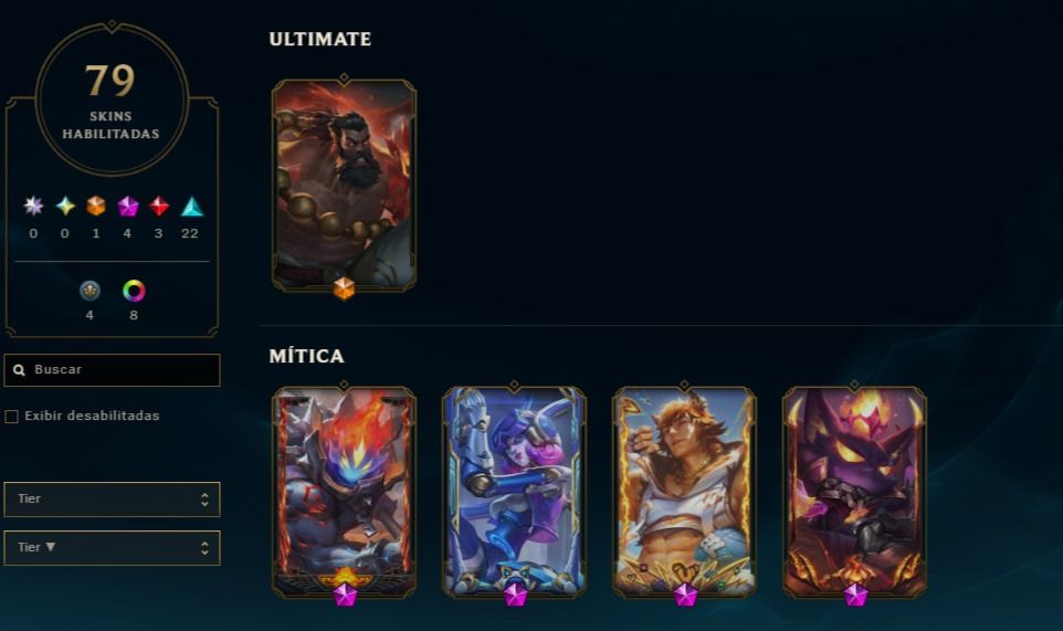 LOL OURO III SOLO/DUO + FLEX | 79 SKINS | 3 LENDÁRIAS | 4 MÍTICAS | 86 ÍCONES