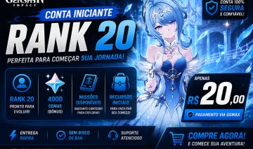 GENSHIN IMPACT RANK 20 + 8000 GEMAS | CONTA INICIANTE
