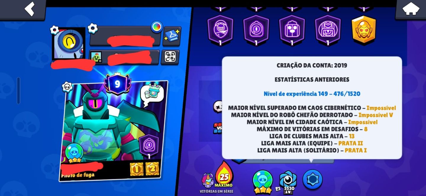 CONTA BRAWL STARS OG 2019 +48K DE TROFEIS MUITO COMPLETA