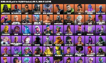 97 SKINS - NEYMAR - LARA CROFT - ICON EMOTES 250VB